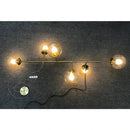 GobekUsa Brass Glass Ball Chandelier for Modern Living Room Dining Decor