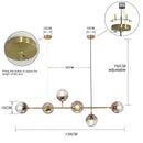 GobekUsa Brass Glass Ball Chandelier for Modern Living Room Dining Decor