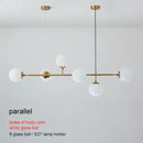 GobekUsa Brass Glass Ball Chandelier for Modern Living Room Dining Decor