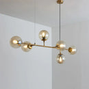 GobekUsa Brass Glass Ball Chandelier for Modern Living Room Dining Decor