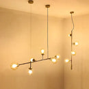 GobekUsa Brass Glass Ball Chandelier for Modern Living Room Dining Decor
