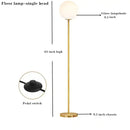GobekUsa Glass Ball Metal Floor Lamp - LED Lighting for Bedroom and Study