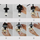 GobekUsa Glass Ball LED Chandelier: Nordic Industrial Edison Lighting Fixture