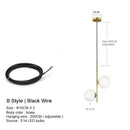 GobekUsa Glass Ball LED Chandelier: Nordic Modern Pendant Light for Dining Room and Bedroom