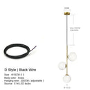 GobekUsa Glass Ball LED Chandelier: Nordic Modern Pendant Light for Dining Room and Bedroom