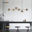 GobekUsa Glass Ball Metal Rod Pendant Lights