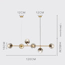 GobekUsa Glass Ball Metal Rod Pendant Lights