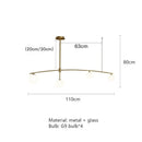 GobekUsa Glass Ball Pendant Chandelier: Stylish LED Hanging Lights for Dining Room, Kitchen, & Bar.