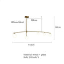 GobekUsa Glass Ball Pendant Chandelier: Stylish LED Hanging Lights for Dining Room, Kitchen, & Bar.
