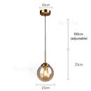 GobekUsa Glass Ball Pendant Lights - 15cm Modern Gold Hanging Lamps for Home Decor
