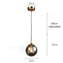 GobekUsa Glass Ball Pendant Lights - 15cm Modern Gold Hanging Lamps for Home Decor