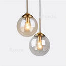 GobekUsa Glass Ball Pendant Lights - 15cm Modern Gold Hanging Lamps for Home Decor