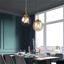 GobekUsa Glass Ball Pendant Lights - 15cm Modern Gold Hanging Lamps for Home Decor