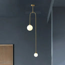 GobekUsa Glass Ball Pendant Lights with U-Shaped Metal Rod - Nordic Modern Design
