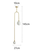 GobekUsa Glass Ball Pendant Lights with U-Shaped Metal Rod - Nordic Modern Design