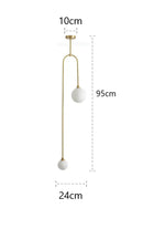 GobekUsa Glass Ball Pendant Lights with U-Shaped Metal Rod - Nordic Modern Design