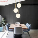 GobekUsa Brass Glass Ball Pendant Lights for Living Room Restaurant Kitchen Decor