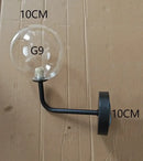 Modern brass glass ball wall lamp bedroom amber globe lighting by Decorbites