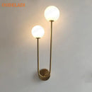 GobekUsa Brass Glass Ball Wall Sconce: LED Bedside Lamp for Bedroom, Hotel, Stair Decoration