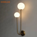 GobekUsa Brass Glass Ball Wall Sconce: LED Bedside Lamp for Bedroom, Hotel, Stair Decoration