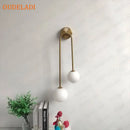 GobekUsa Brass Glass Ball Wall Sconce: LED Bedside Lamp for Bedroom, Hotel, Stair Decoration