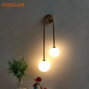 GobekUsa Brass Glass Ball Wall Sconce: LED Bedside Lamp for Bedroom, Hotel, Stair Decoration