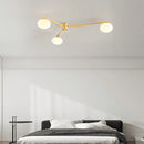 GobekUsa Brass Glass Ceiling Lamp, G9 Bulb Suspension Light for Bedroom, Living Room