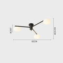 GobekUsa Brass Glass Ceiling Lamp, G9 Bulb Suspension Light for Bedroom, Living Room