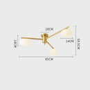 GobekUsa Brass Glass Ceiling Lamp, G9 Bulb Suspension Light for Bedroom, Living Room