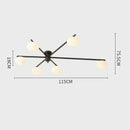 GobekUsa Brass Glass Ceiling Lamp, G9 Bulb Suspension Light for Bedroom, Living Room