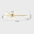 GobekUsa Brass Glass Ceiling Lamp, G9 Bulb Suspension Light for Bedroom, Living Room