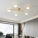 GobekUsa Brass Glass Ceiling Lamp, G9 Bulb Suspension Light for Bedroom, Living Room