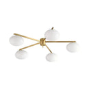 GobekUsa Brass Glass Ceiling Lamp, G9 Bulb Suspension Light for Bedroom, Living Room