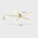 GobekUsa Brass Glass Ceiling Lamp, G9 Bulb Suspension Light for Bedroom, Living Room