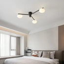 GobekUsa Brass Glass Ceiling Lamp, G9 Bulb Suspension Light for Bedroom, Living Room
