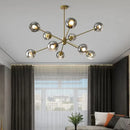 GobekUsa Glass Chandelier with Metal Frame for Parlor, Dining Room, and Bedroom Lighting