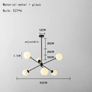GobekUsa Glass Chandelier with Metal Frame for Parlor, Dining Room, and Bedroom Lighting
