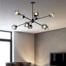 GobekUsa Glass Chandelier with Metal Frame for Parlor, Dining Room, and Bedroom Lighting