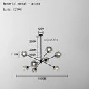 GobekUsa Glass Chandelier with Metal Frame for Parlor, Dining Room, and Bedroom Lighting