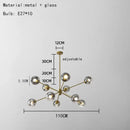 GobekUsa Glass Chandelier with Metal Frame for Parlor, Dining Room, and Bedroom Lighting