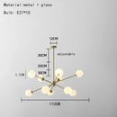 GobekUsa Glass Chandelier with Metal Frame for Parlor, Dining Room, and Bedroom Lighting