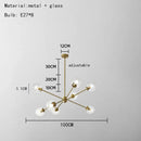 GobekUsa Glass Chandelier with Metal Frame for Parlor, Dining Room, and Bedroom Lighting