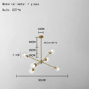 GobekUsa Glass Chandelier with Metal Frame for Parlor, Dining Room, and Bedroom Lighting