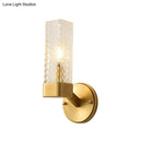 GobekUsa Modern Brass Glass Cubic Wall Lamp - Stylish 1-Light Fixture for Living Room
