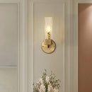GobekUsa Modern Brass Glass Cubic Wall Lamp - Stylish 1-Light Fixture for Living Room