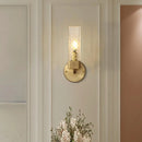 GobekUsa Modern Brass Glass Cubic Wall Lamp - Stylish 1-Light Fixture for Living Room