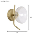 GobekUsa Modern Glass Dome Wall Sconce with Gold Arm and 1 Light