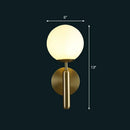 GobekUsa Modern Glass Ball Wall Mount Light with Brass Finish – Perfect Sconce Lamp for Living Room