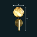 GobekUsa Modern Glass Ball Wall Mount Light with Brass Finish – Perfect Sconce Lamp for Living Room