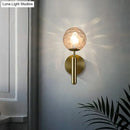 GobekUsa Modern Glass Ball Wall Mount Light with Brass Finish – Perfect Sconce Lamp for Living Room